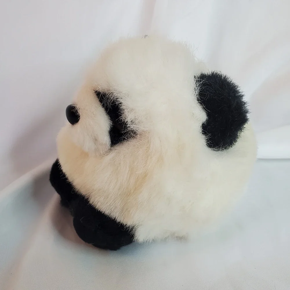 Vintage 1997 Swibco Puffkins Peter Panda Plush Stuffed‎ Ball 5 In Black White